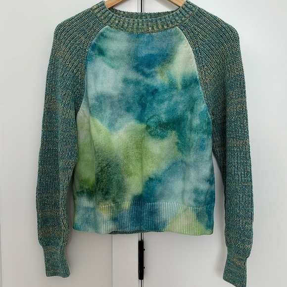 Anthropologie Watercolor Tie-Dye Sweater in Iris Blue - Picture 2 of 11